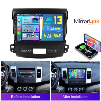 64GB Android 15 Car Stereo Radio GPS CarPlay For Mitsubishi Outlander 2006-2012
