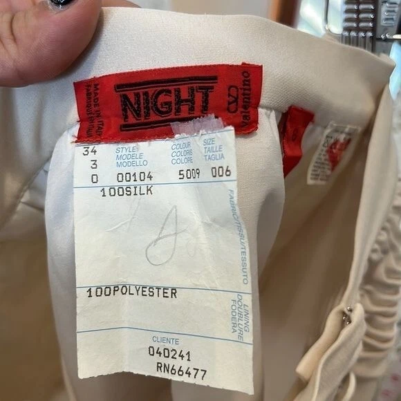 Falda Crema Seda Italiana Vintage Valentino Mujer EXTRA PEQUEÑA Foto 3 de 4