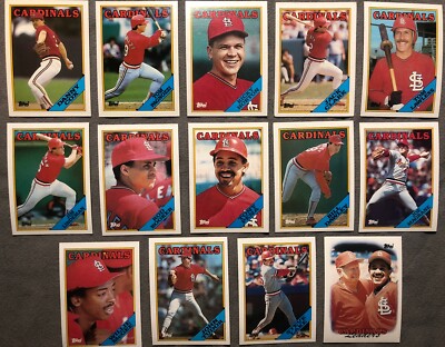 (14 Card Lot) 1988 Topps St. Louis Cardinals MLB Trading Cards (Vintage)