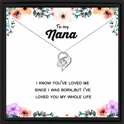 To My Nana Anhänger Silber Halskette Geschenk für Oma Geburtstag Weihnachtsgeschenk 