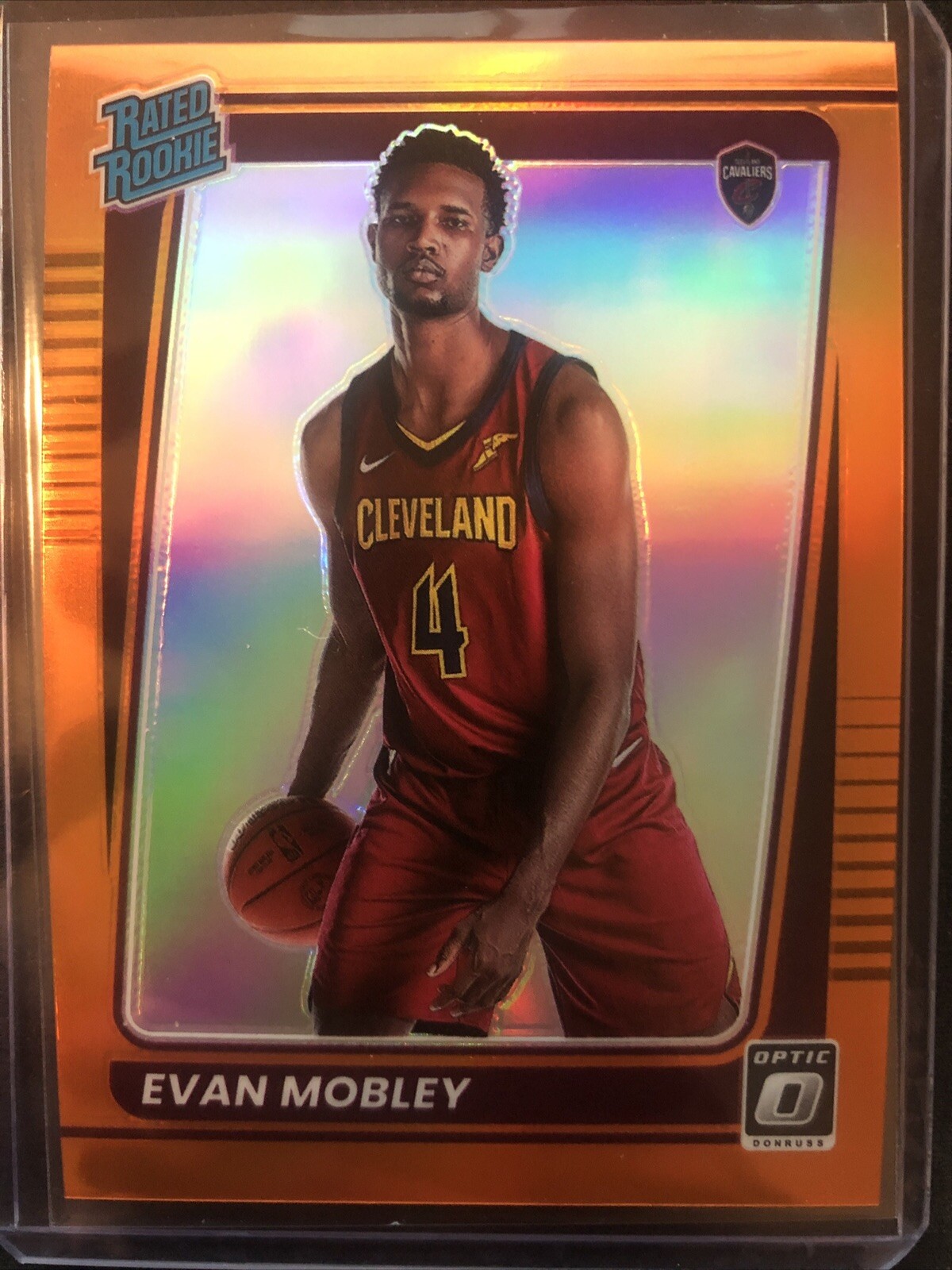 2021-22 Panini Donruss Optic Evan Mobley Rated Rookie Orange Holo # /199 RC #175