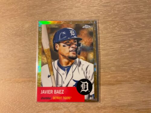 2022 Topps Chrom Platin Jubiläum Baseball Javier Baez Gold Toilette 7/50 SP