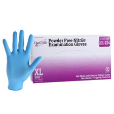 OmniTrust Powder-Free Blue Nitrile Exam Gloves, Size XL - Box of 200