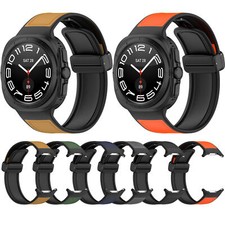 Ultra Silicone Leather Strap Magnetic Closure Wristband For Samsung Galaxy Watch