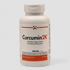 Curcumin 2K Formula BioPerine Black Pepper Extract 60 Softgels (Exp: 01/2028)
