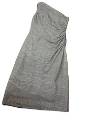 Lauren Ralph Lauren One Shoulder/Arm Silver Shimmer Bodycon Dress Size 8 Women's