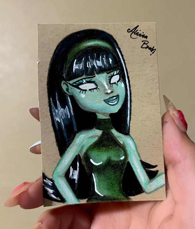 Aceo original monster high fan art of scarah screams