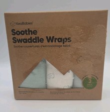 KeaBabies 0-3 Months Soothe Swaddle Wraps 3 Pack Blues Ducks New