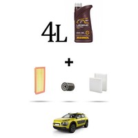 Hoffcar Set Service 3 Filter Und 4L ÖL FüR Citroen C4 Kaktus 1.2 Puretech