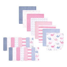Hudson Baby Rayon from Bamboo Washcloth Bundle, Pink Whale, One Size