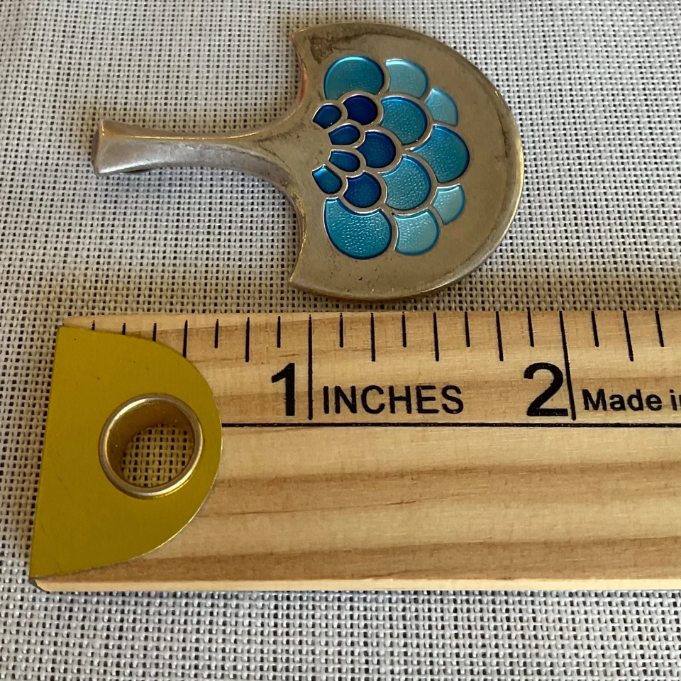 Signierter David-Andersen Norwegen Sterling Silber 925 Blautöne Emaille Anhänger - Bild 4 von 4