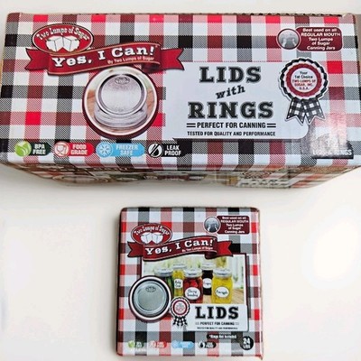 Canning Combo Two Lumps of Sugar Box 12 Lids w/ Rings + Box 24 Lids Mason  Jar