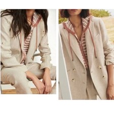 Veronica Beard Patineti Linen Dickey Blazer Women's 6 Luxury Designer