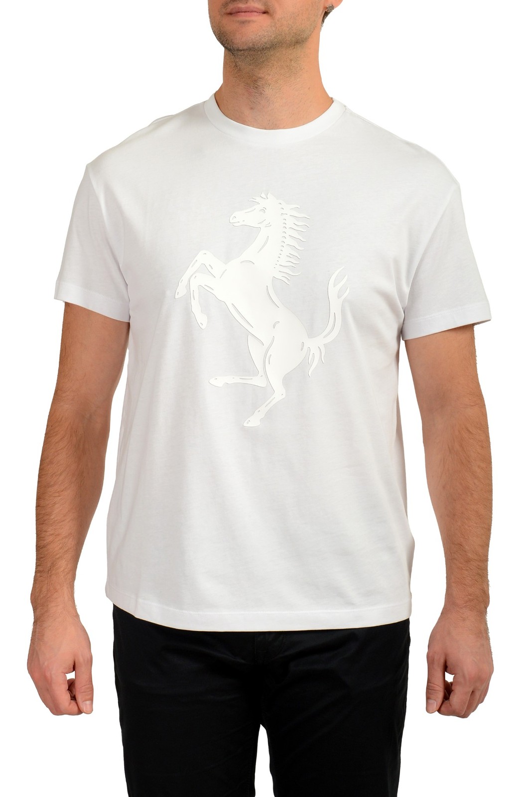 Мужская футболка Scuderia Ferrari из органического джерси White Horse с круглым вырезом и коротким рукавом от Scuderia Ferrari 9790₽