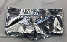 Shorts, Metallic Shorts, Pewter Shorts, Shiny Booty Shorts, Dance Shorts, Sz: L.