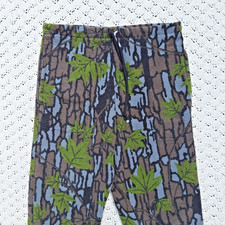 Vtg SafTBak Mens Treebark Camo Pants Fleece Hunting USA Made Drawstring - Medium