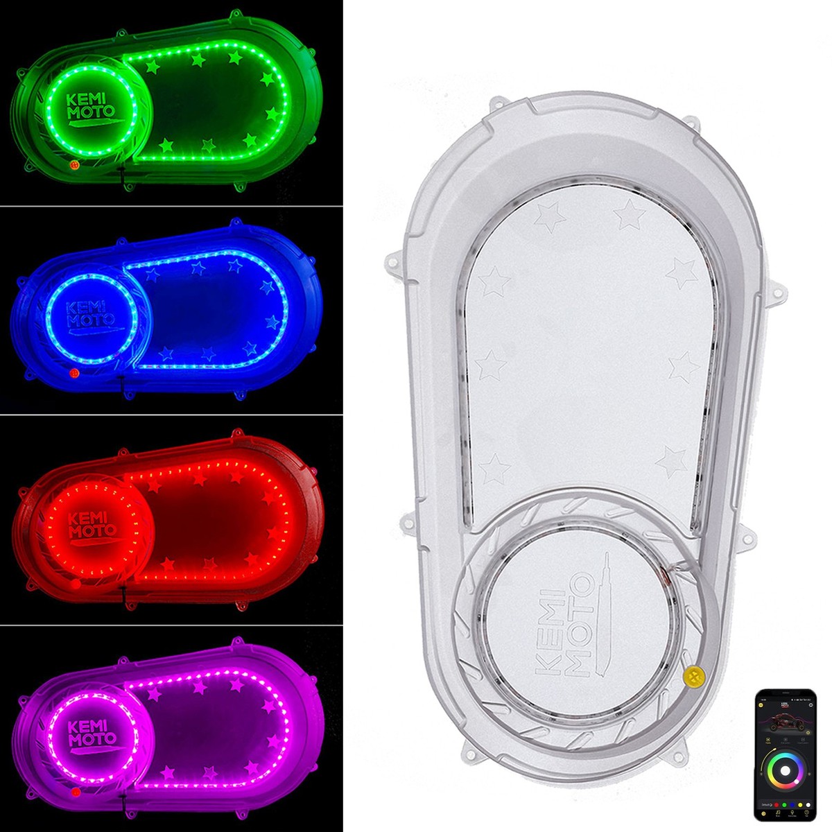 2207124 Clear Outer Clutch Cover w/RGB Lights for Polaris RZR XP