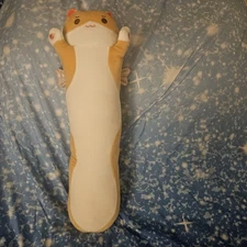 Mewaii 20" Orange Long Cat Plush With Wings And Heart Spots Cute Stuffed Animal