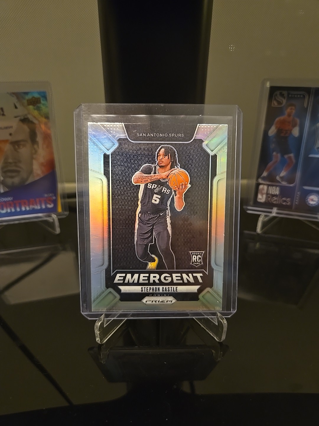 2024-25 STEPHON CASTLE ROOKIE PANINI PRIZM EMERGENT SILVER PRIZM RC #29 - SPURS
