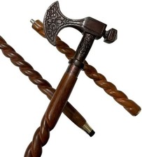 Nautical Brass Axe Handle Cane Walking Stick ...