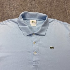 Lacoste Polo Shirt Men FR7 Men 2XL Light Blue Regular Fit Solid Short Sleeve b02