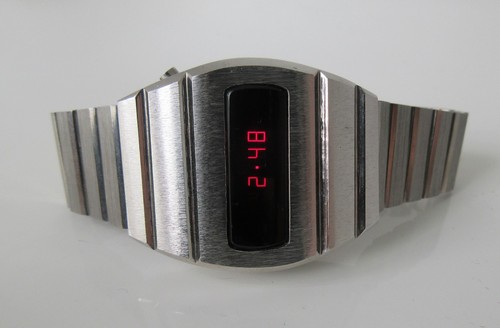 Herrenuhr SS 1978 COLLINS LED Digital Retro Zeit Computer Quarz Solid State.