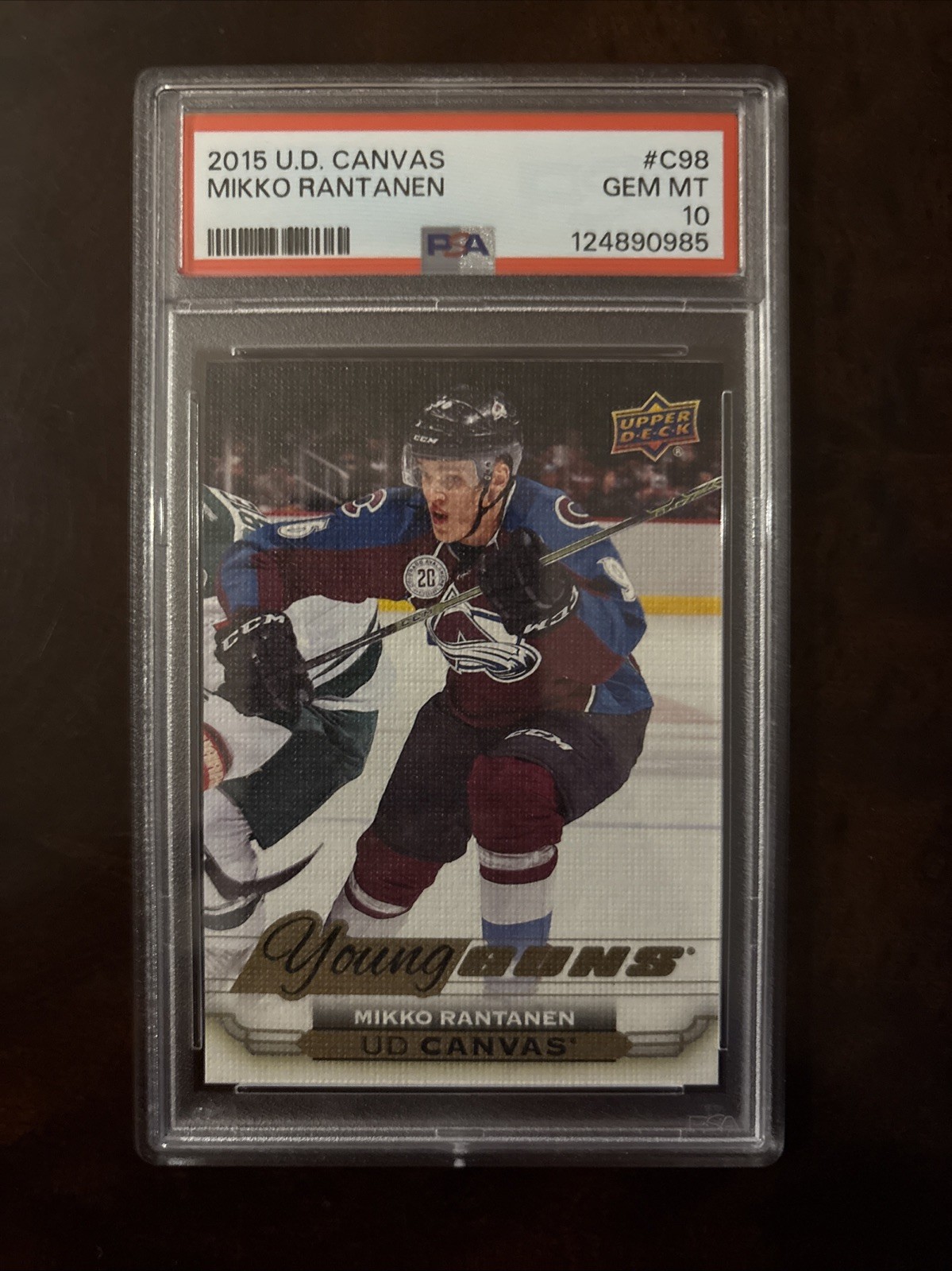 2015 UPPER DECK #C98 MIKKO RANTANEN RC ROOKIE YOUNG GUNS CANVAS PSA 10 GEM MINT