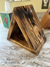 Yellow Pine Burned Wooden Book Stand Handmade Book Holder for Reading Handmade
