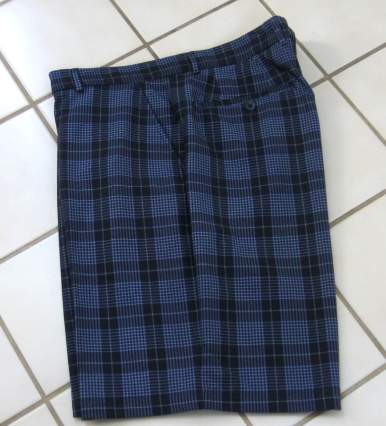 Pebble Beach Performance Blue Checkered Polyester… - image 1