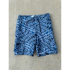 Gymboree Boys Blue Geometric Diamond Board Shorts Swim Trunks Size 5 Pocket
