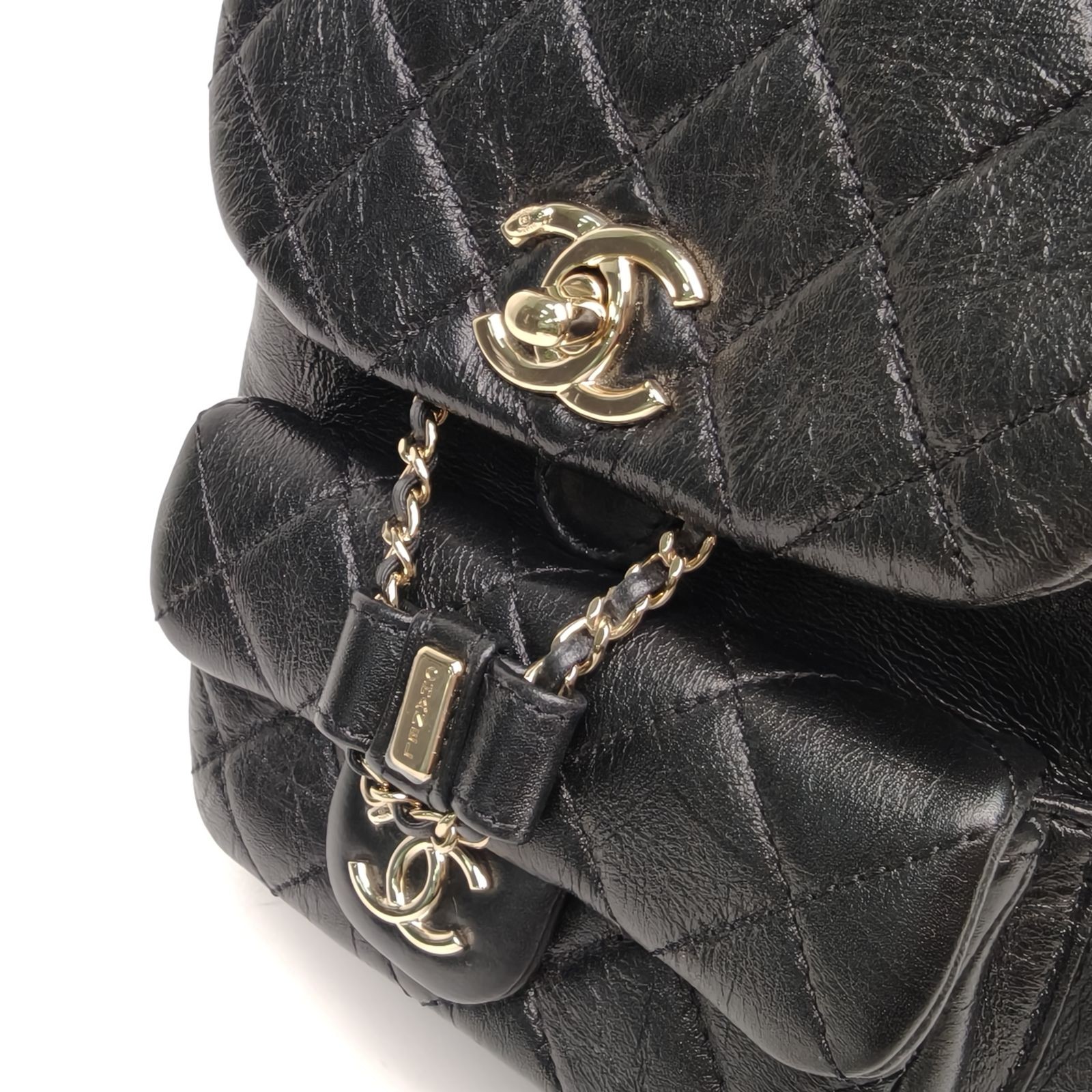 CHANEL Duma Drawstring Backpack Small 18cm Black … - image 7