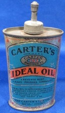 Carters Ideal Oil Tin Can Lead Top Oiler Advertising