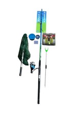 NEW 9ft / 2.7m Shakespeare Float Fishing Rod & Reel Combo Set With Floats + Net 
