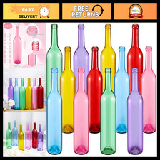 12 Pcs Colored Glass Wine Bottles 750ml - Decorative Garden  Home Decor