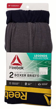 Reebok 11944 NEW Men's 2 Pack 6" Inseam Quick Dry Luxury Comfort Boxer Briefs