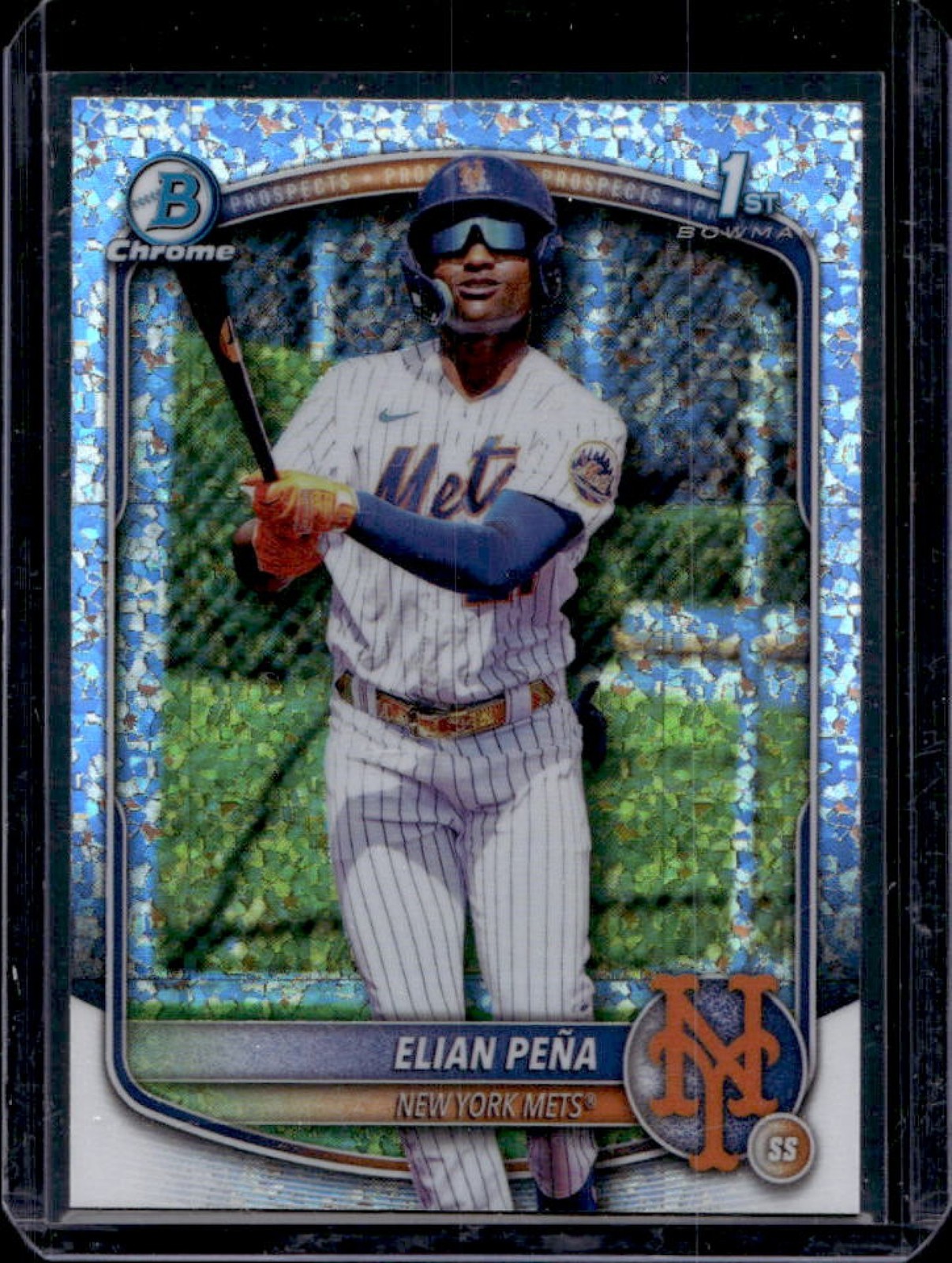 2025 Bowman Chrome Elian Pena Mini Diamond Refractor 1st Prospect #BCP-155 Mets