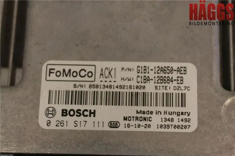 Centralina motore originale (ECU) destra FORD FIESTA VI Van 2016 - Immagine 3 di 3