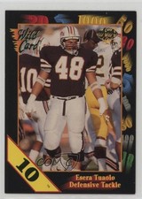 1991 Wild Card Draft 10 Stripe Esera Tuaolo #34 Rookie RC 0q3. rookie card picture