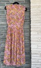 VTG 50s 60s Gay Gibson Summer Semi Sheer Tea Dress Ruching Poppy Print — photo 3