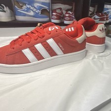 6M adidas Campus Men  s Red/White Suede Low Top Lace-Up Athletic Sneakers New