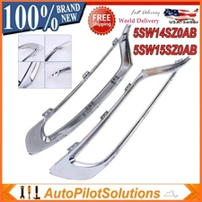 Front Outer Center Applique Chrome Bumper Trim Set For 2015-2022 Chrysler 300