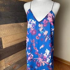 Nasty Gal Floral Spaghetti Strap Slip Dress Size Small