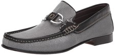 Men's Donald J Pliner Pewter/Black Dacio Slip On Loafers Size 9 Dress Shoes Sale