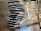 Antique 11pc Civil War Era Flatware Lot 3 & 4 Tine Forks Wood & Bone Handles
