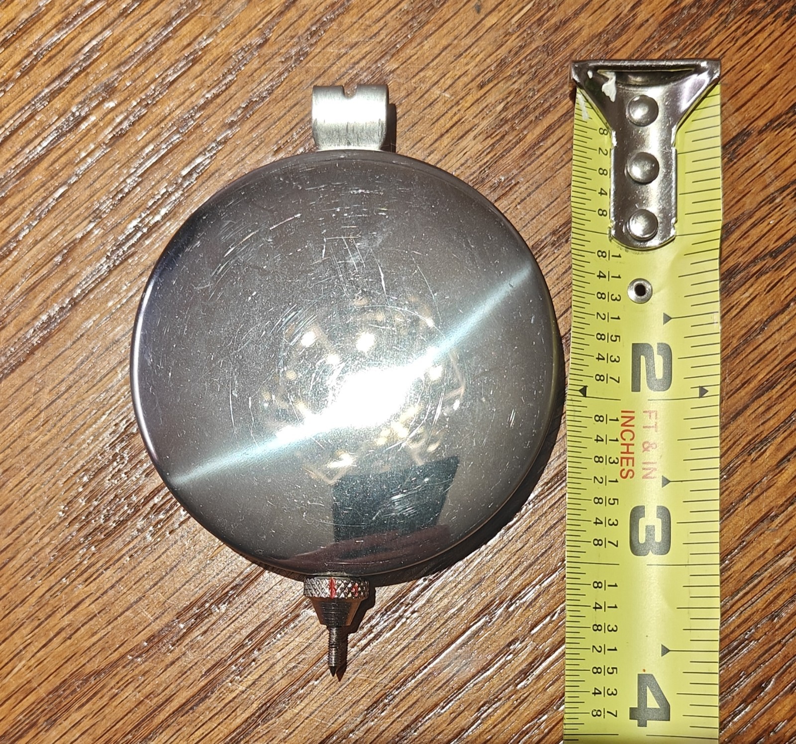 USED Wall Clock Pendulum Silver Mirror Finish 68mm