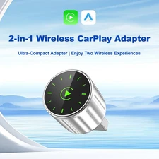 Compact 2-in-1 Wireless CarPlay Android Auto Dongle Adapter for iPhone Android