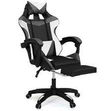 Fauteuil de gaming ALEX réglable avec repose-pied, coussin de tête et coussin lo