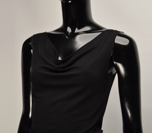 Vintage Germano Zama Y2K Glam Black Draped Top Size M - Bild 2 von 6
