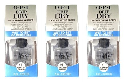 3 OPI Nail DRIP DRY Lacquer Dryer .28oz NIB  60 Seconds Drying Drops