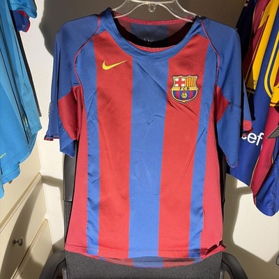 NIKE FC Barcelona 04/05 ユニフォーム M選手使用 NIKE FC BARCELONA 04/05 HOME SOCCER JERSEY SIZE S LIONEL MESS Ok